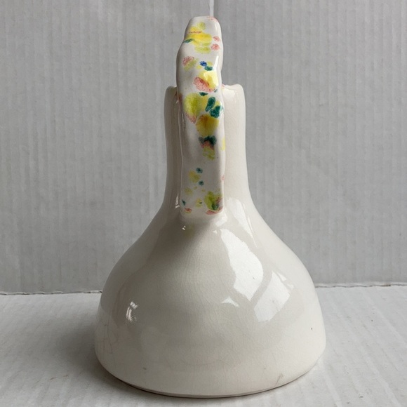 Creamy white bird handle pottery vase pitcher - Picture 7 of 13